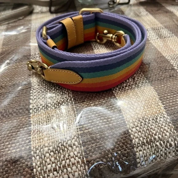 Coach Pride Multicolor Bag Strap with Gold Accents - Picture 2 of 5
